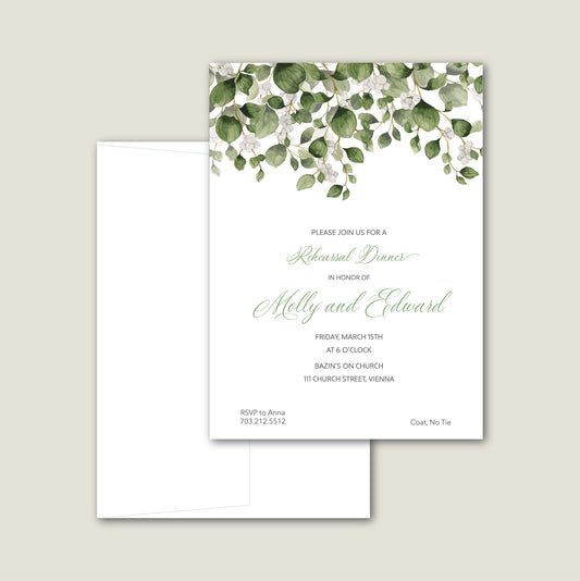 Wedding   |   Party Invitation    |    Greenery with Snow Berries