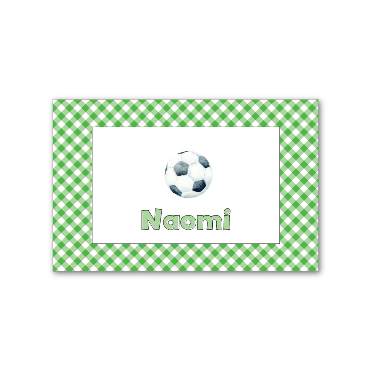 Laminated Placemat   |   Soccer Ball with Green Gingham