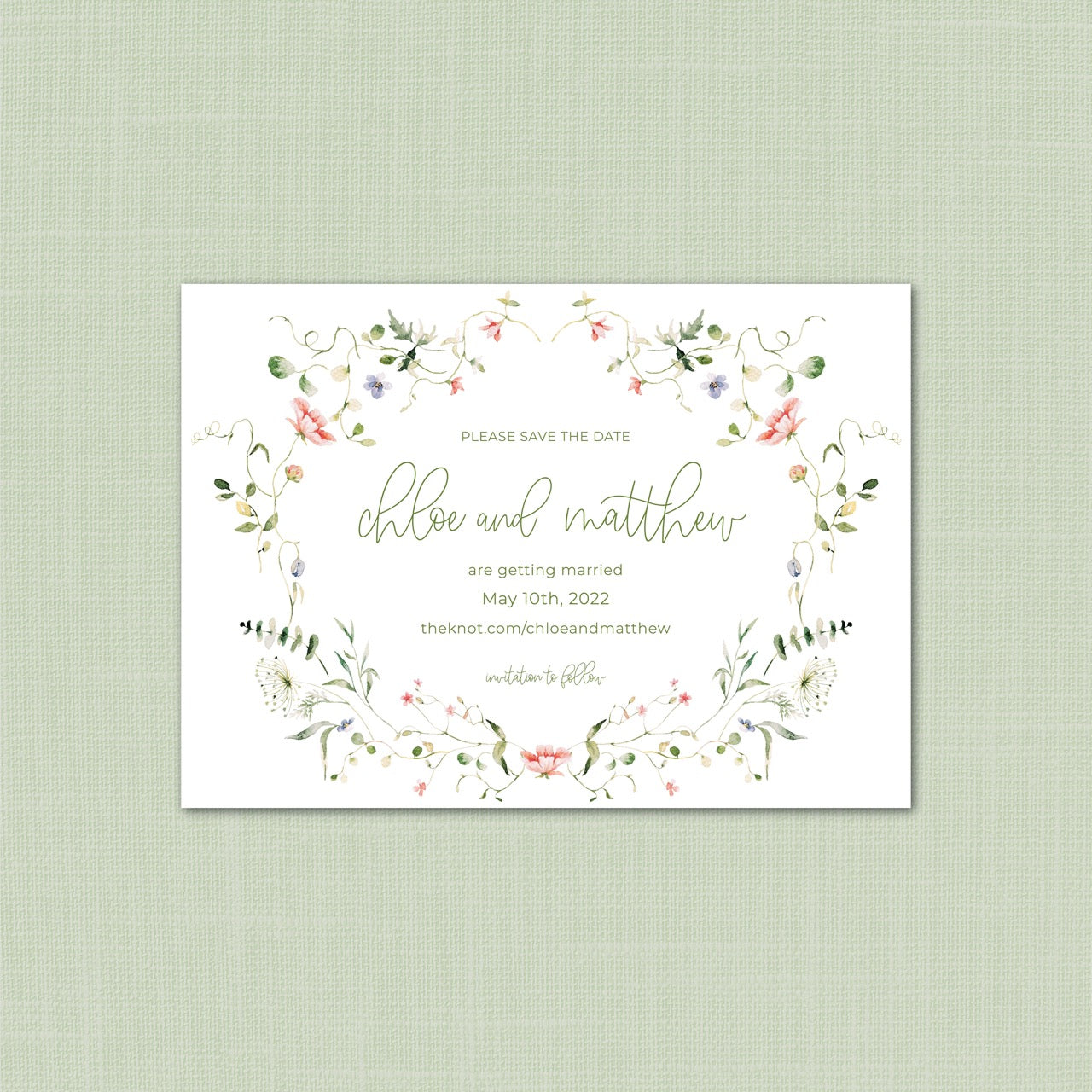 Wedding   |   Wildflower Collection    |   Save the Date (5x7 Inch)