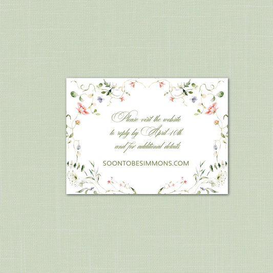 Wedding   |    Wildflower Collection    |    Small RSVP Card or Website Card