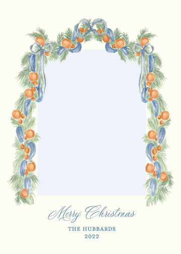 Photo Card   |    Blue Garland with Oranges