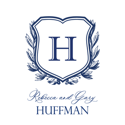 Gift Tag or Sticker - Crest with Initial
