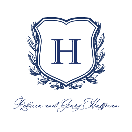 Gift Tag or Sticker - Crest with Initial