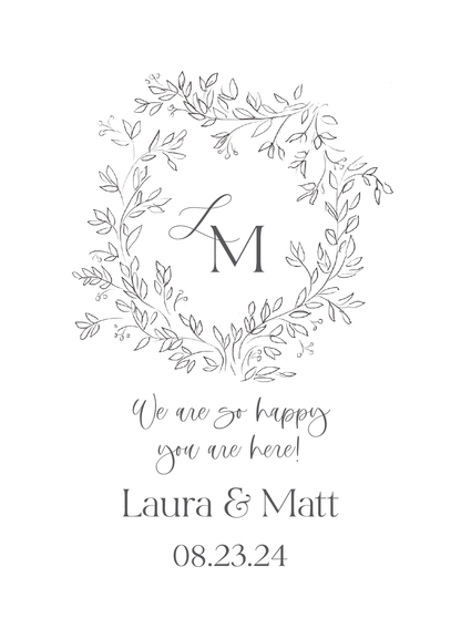 Wedding   |   Grey Crest and Line Florals   |    Save the Date
