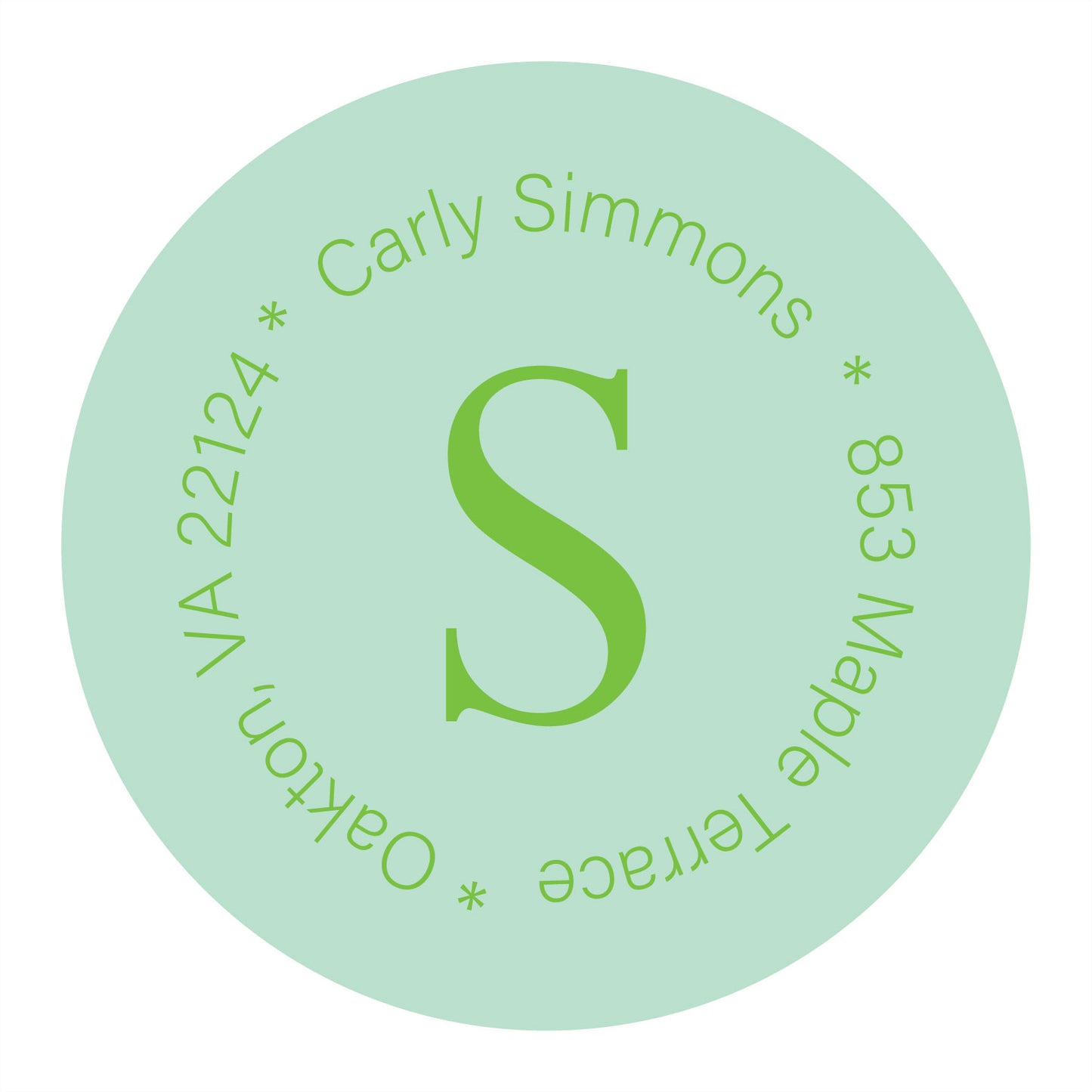 Round Address Label   |   Green & Blue Ikat II