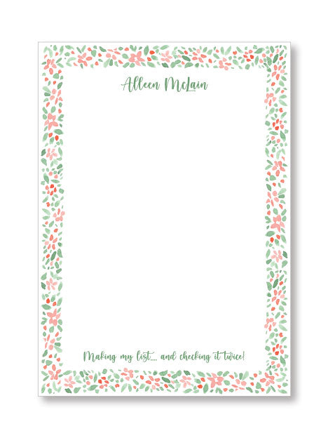 Holiday Notepad  |   Abstract Poinsettia