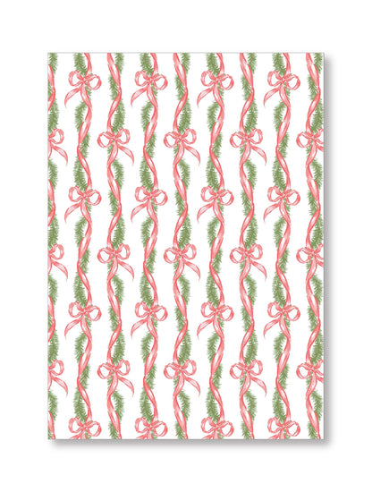Holiday Photo Card   |    Garland with Red Ribbon