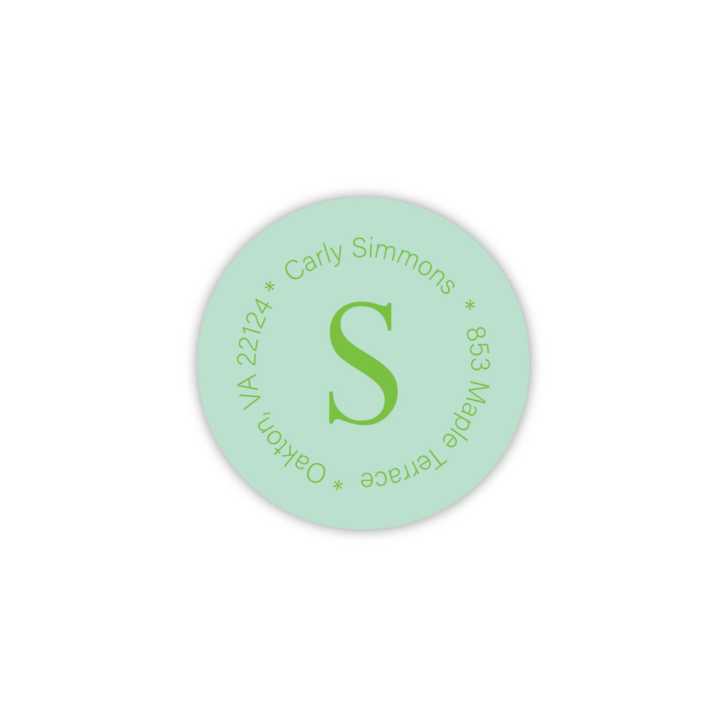 Round Address Label   |   Green & Blue Ikat II