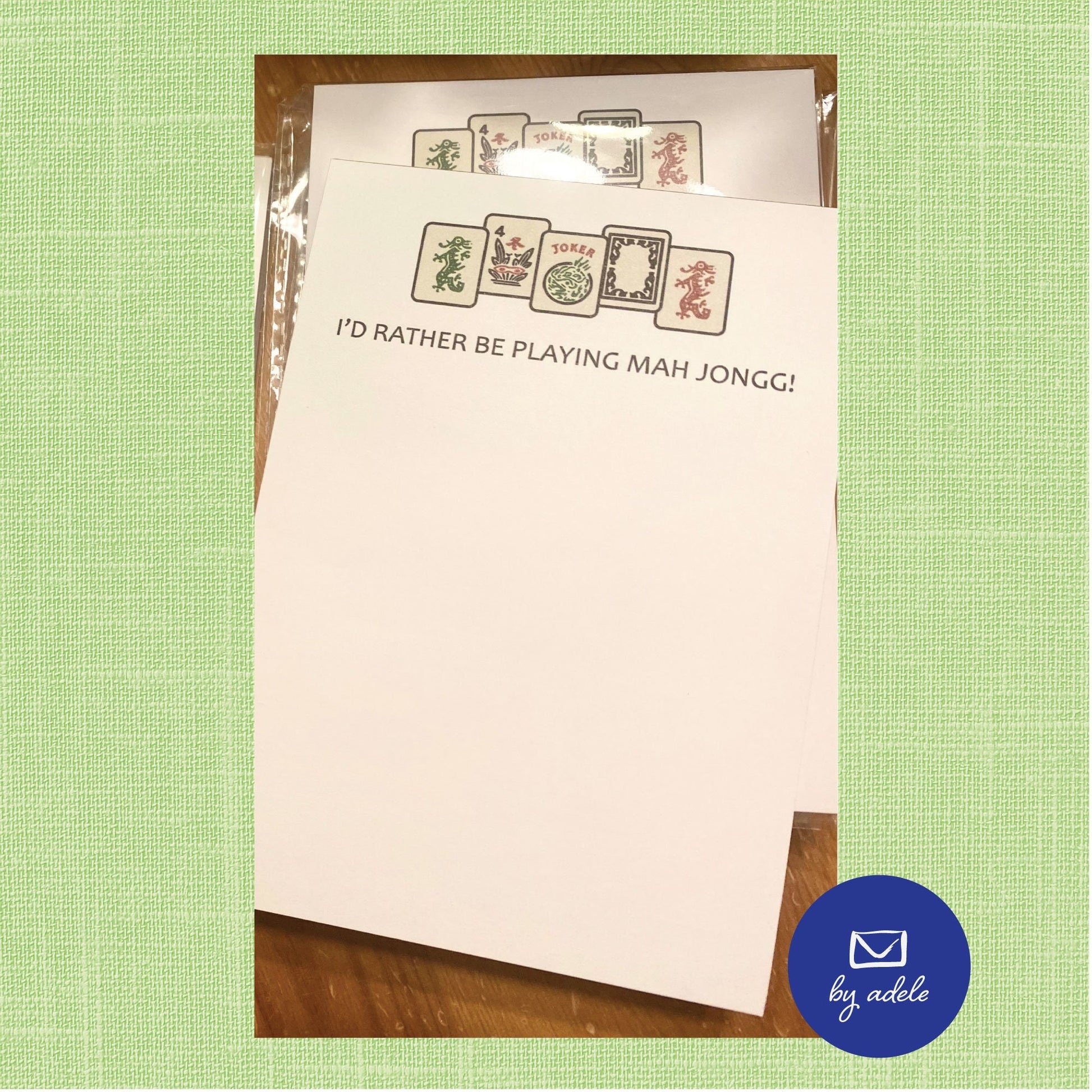 Rather Be Playing Mah Jong, Mah Jongg Notepad, Game Night, Gift Idea