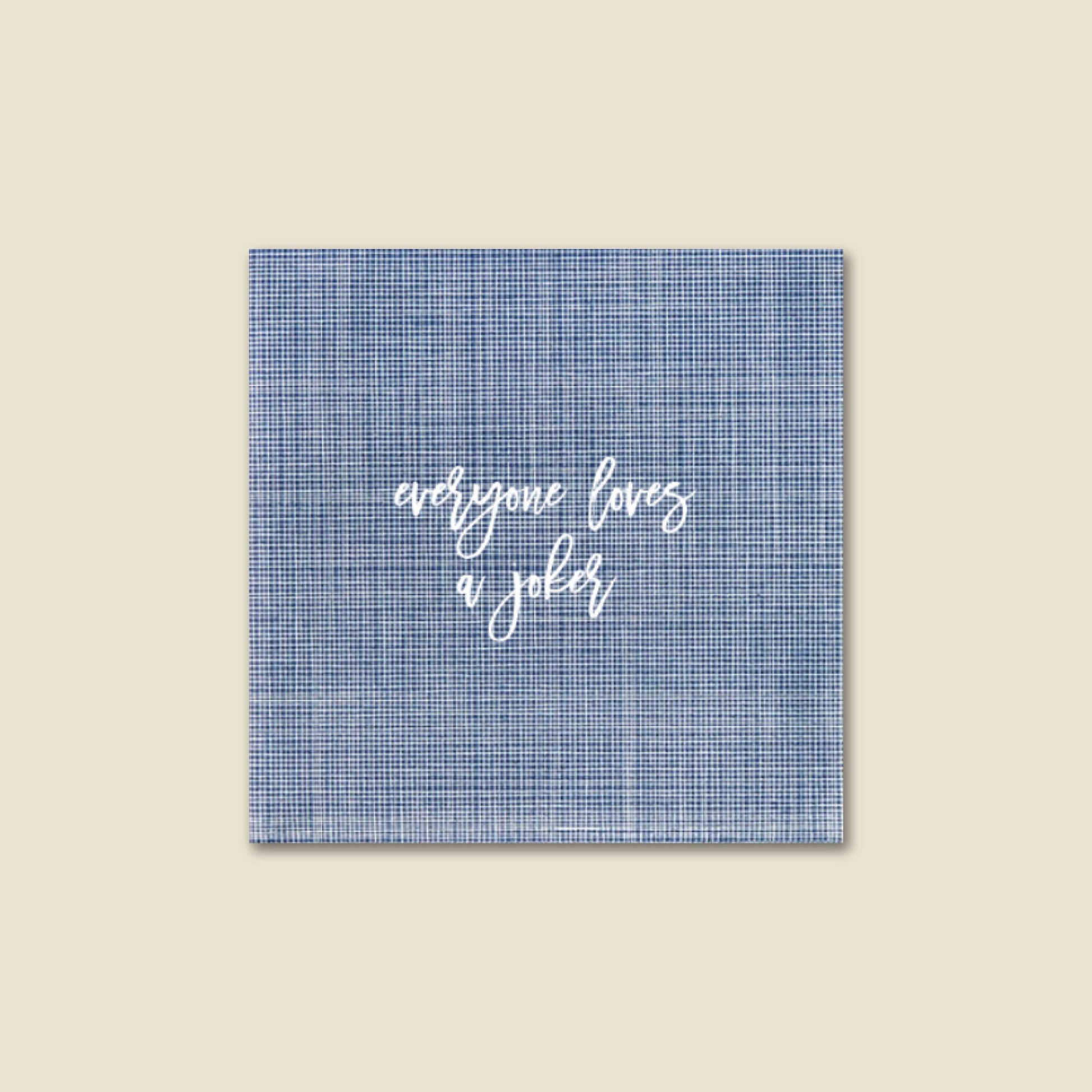 Everyone Loves a Joker, Navy Blue Mah Jongg Napkins, Mah Jong Gift