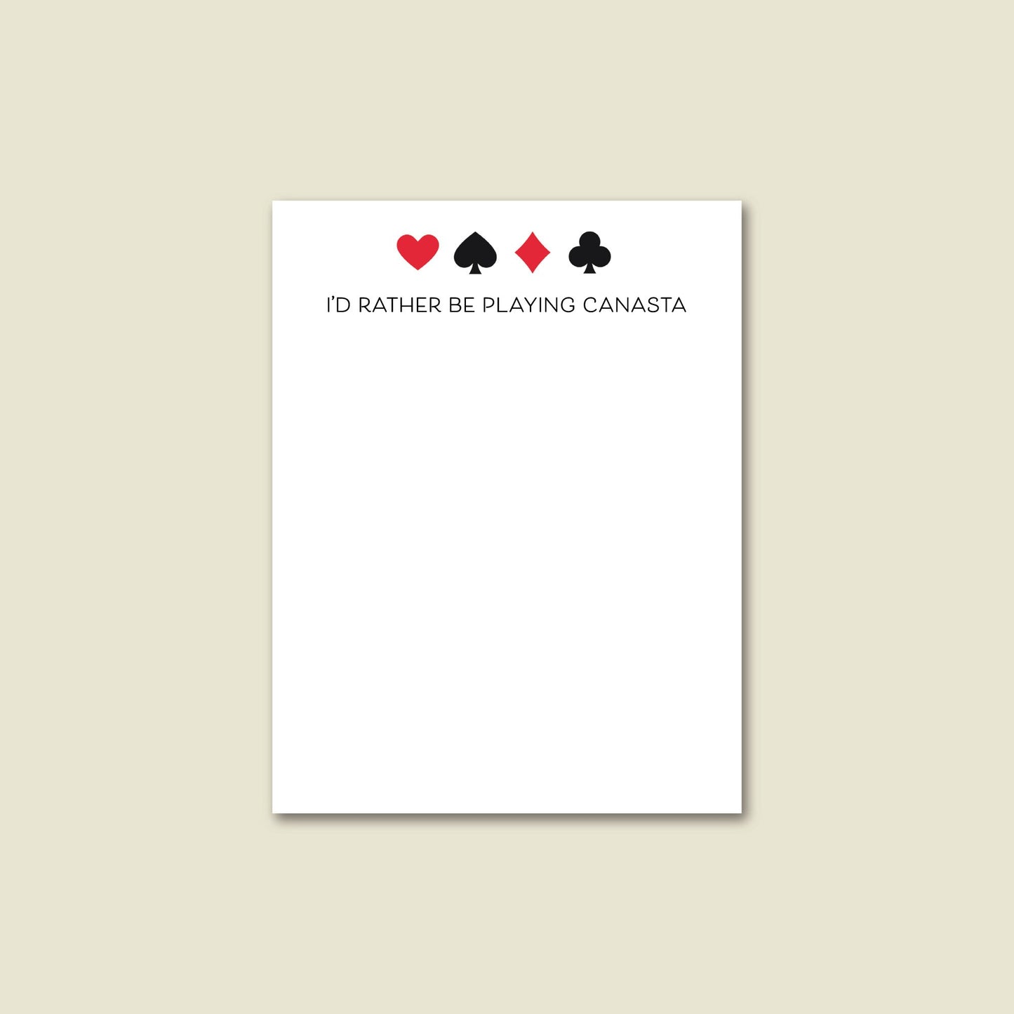 Canasta Gift, I'd Rather Be Playing Canasta Notepad