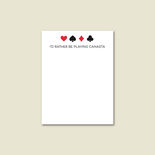 Canasta Gift, I'd Rather Be Playing Canasta Notepad