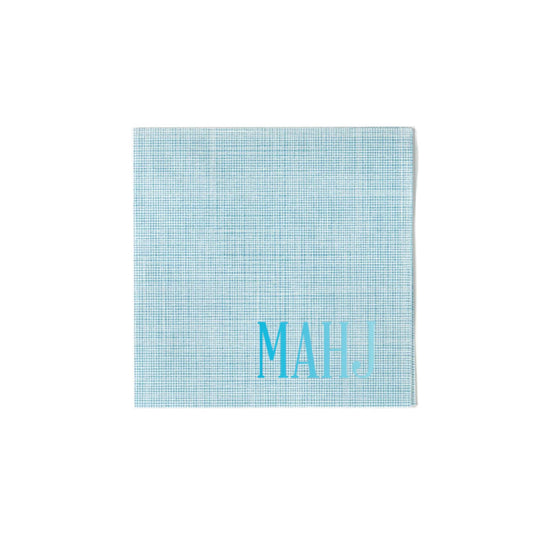 MAHJ Napkins, Turquoise and White Mah Jongg Napkins, Mah Jong Gift