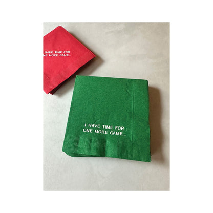 Game Night Napkins, Poker, Mahjong, Canasta, Red Party Napkins, Game Night