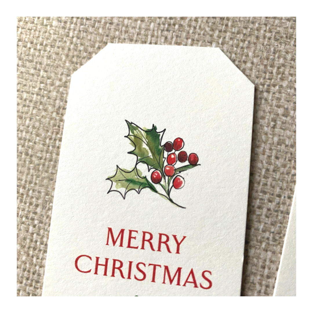 Holiday Gift Tag (Rectangle Hanging Tag) - Holly Jolly Christmas