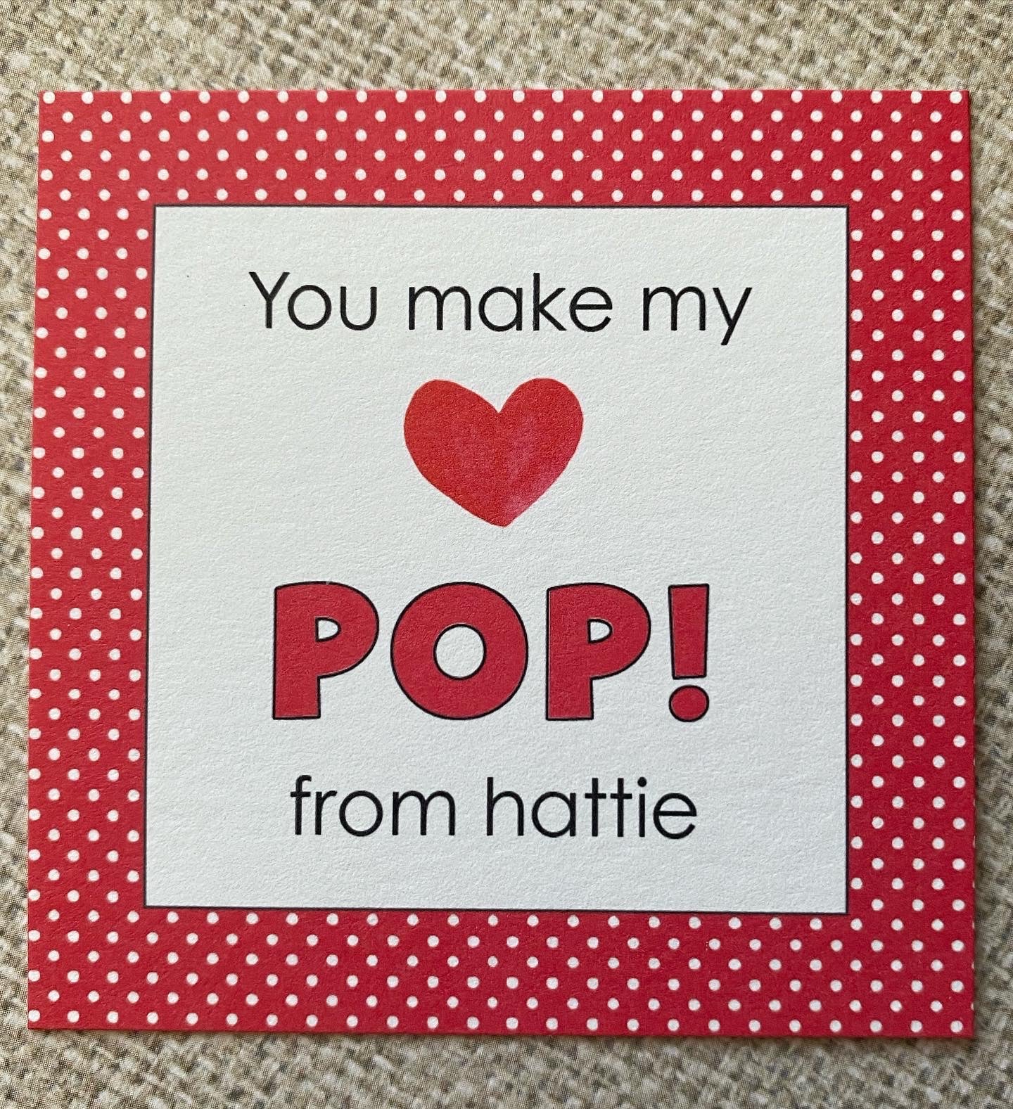 Gift Tag or Sticker   |     Valentine You Make My Heart POP!