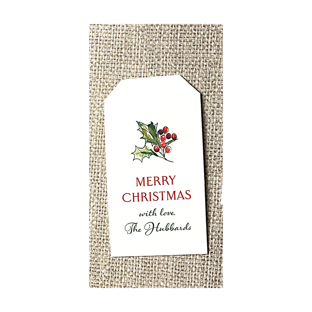 Holiday Gift Tag (Rectangle Hanging Tag) - Holly Jolly Christmas