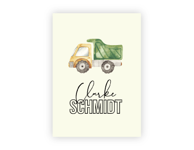 Bag Tag - Green Dumptruck - Paper & Gifts By Adele
