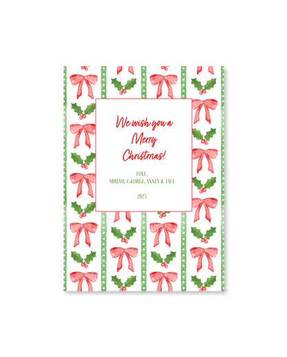 Holiday Photo Card   |    Red Bow Stripe