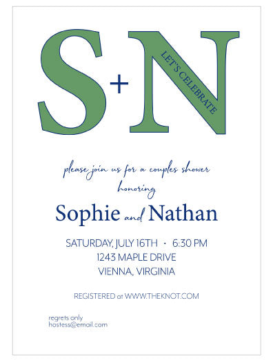 Wedding Party Invitation    |    Couples Shower  |   Big Initials