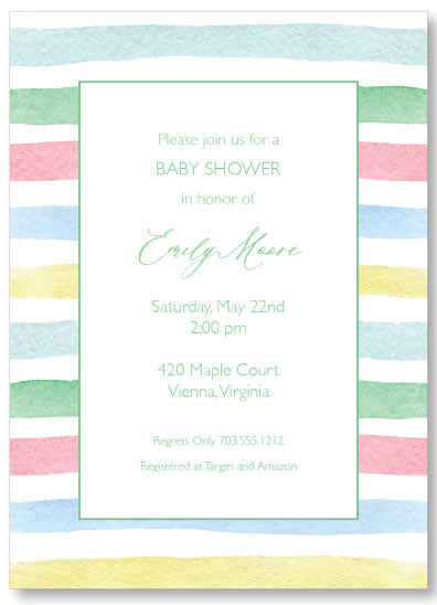 Invitation  |    Watercolor Stripes