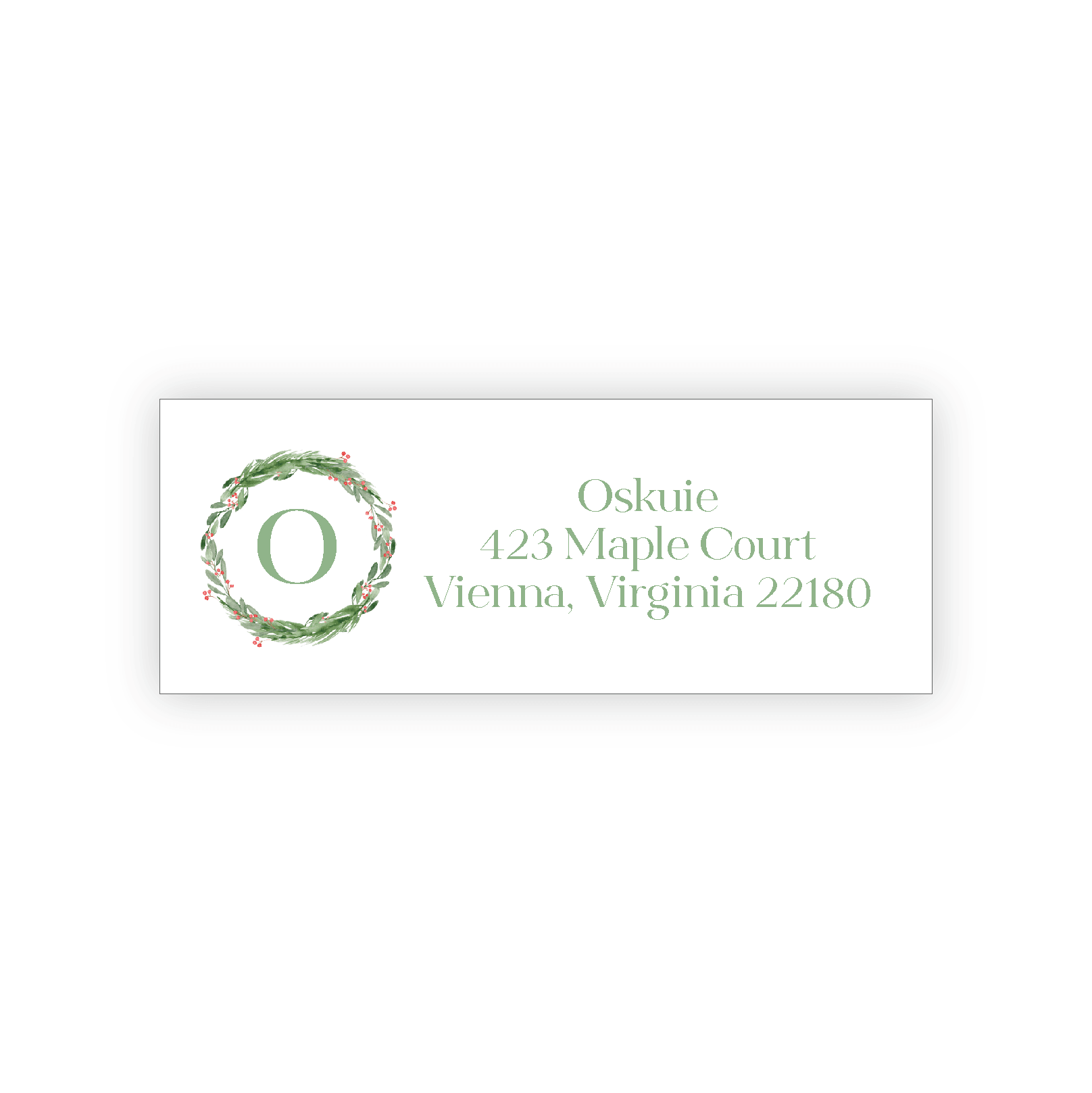 Christmas Wreath II Address Label - Paper & Gifts By Adele