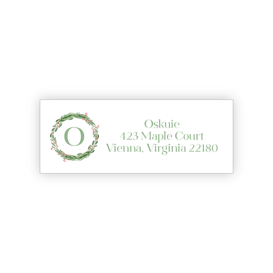 Christmas Wreath II Address Label - Paper & Gifts By Adele