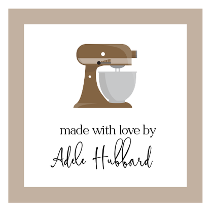 Gift Tag or Sticker    |      Brown Border     |    From The Kitchen Of