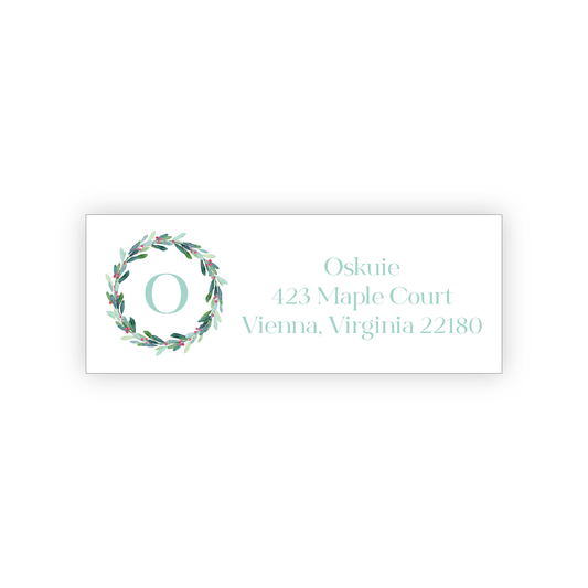 Pink Berry Wreath Address Label