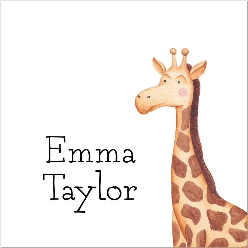 Gift Tag or Sticker  |  Giraffe