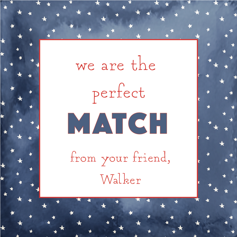 Gift Tag or Sticker   |     Valentine   Perfect Match