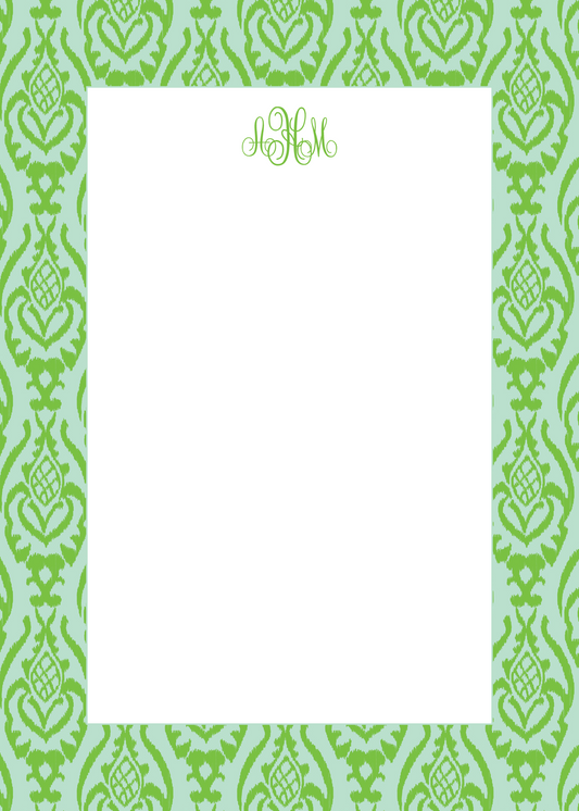 Notepad   |   Blue and Green Ikat Design