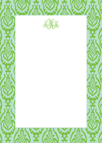 Notepad   |   Blue and Green Ikat Design