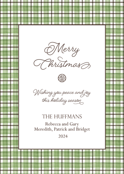 Holiday Photo Card   |    Green and Brown Plaid