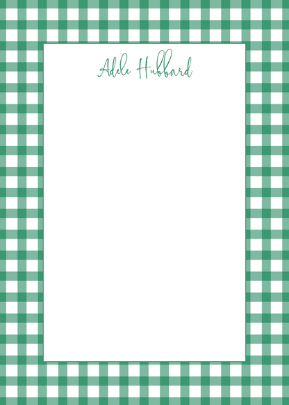 Notepad   |   Green Gingham