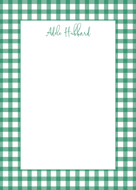 Notepad   |   Green Gingham