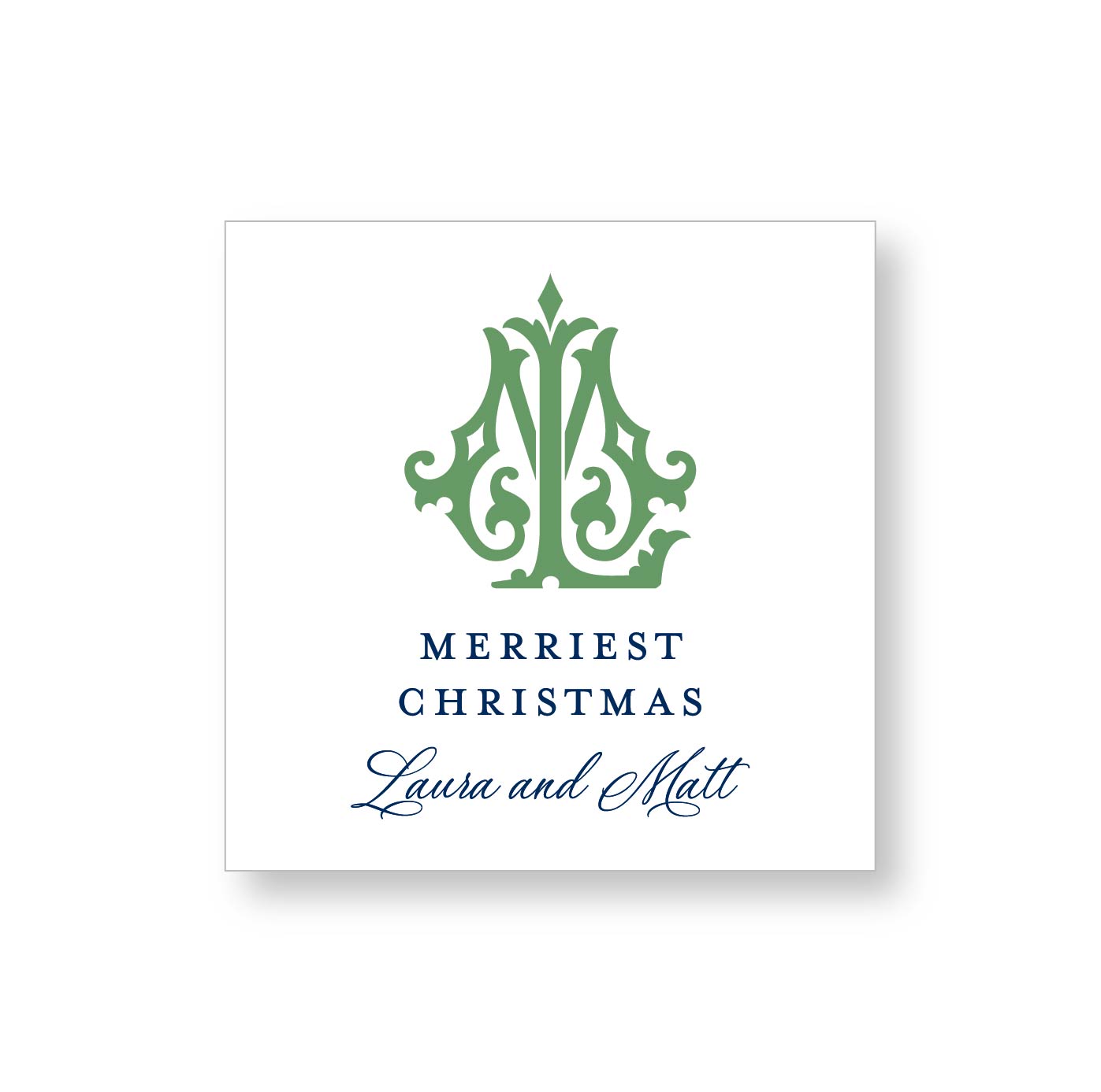Holiday Gift Tag or Sticker   |     Classic Duogram