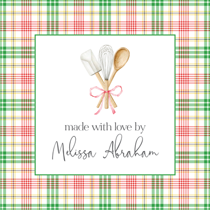Holiday Gift Tag or Sticker  |   Kitchen Spoons