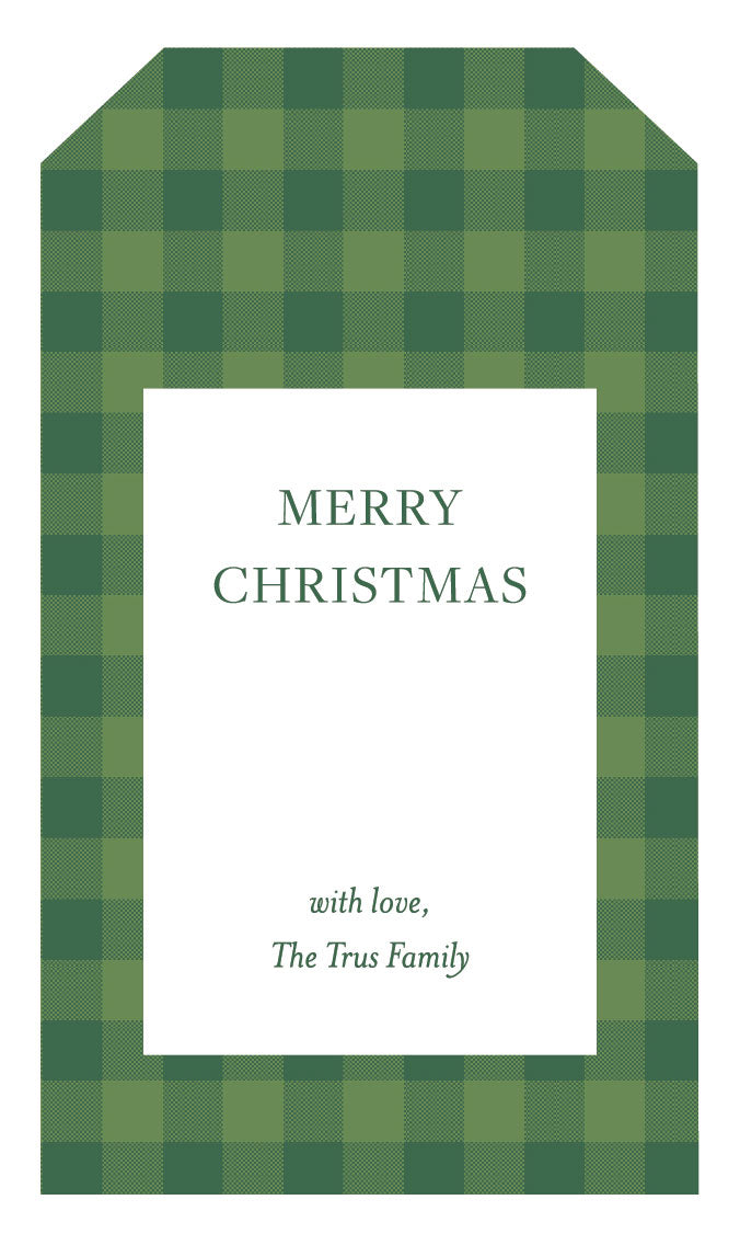 Holiday Gift Tag  |   Green Buffalo Check