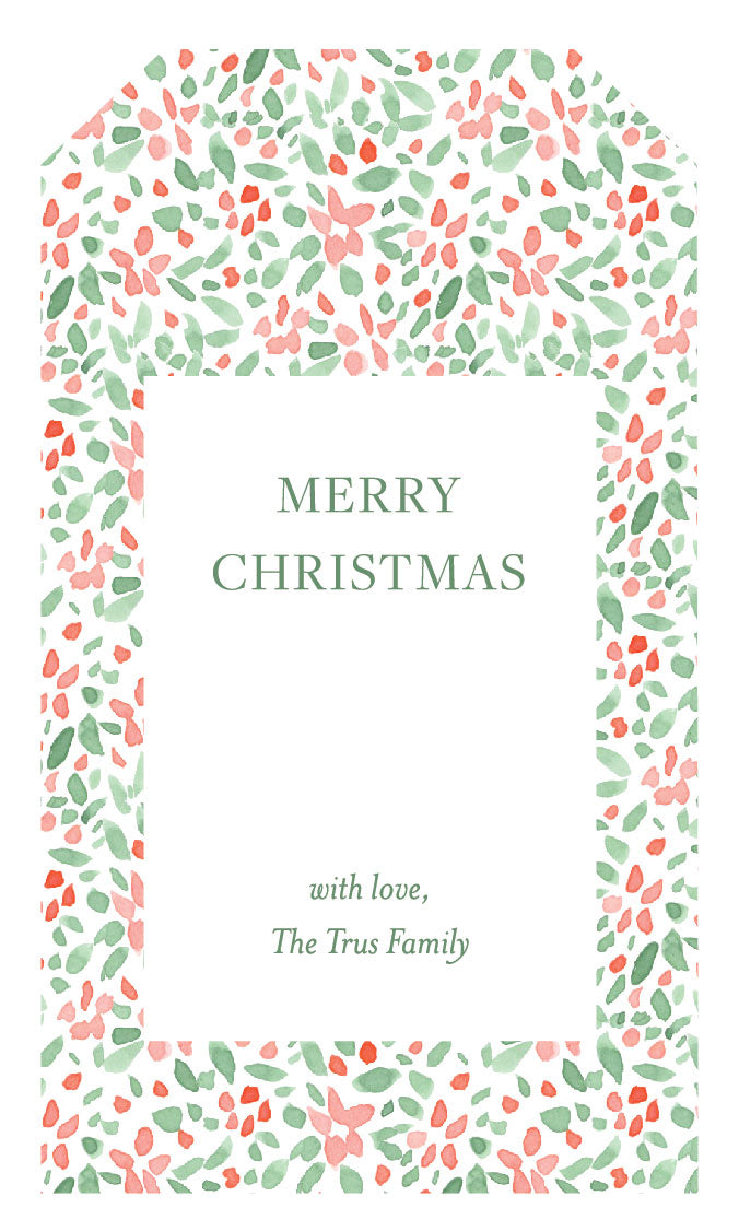 Holiday Gift Tag  |   Abstract Poinsettia