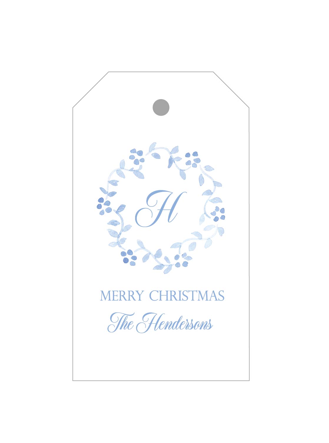 Holiday Gift Tag  |   Watercolor Blue Block Print