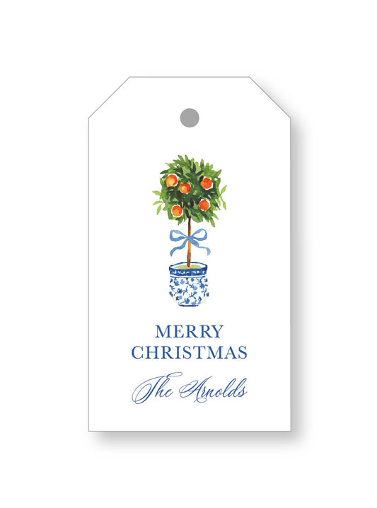 Holiday Gift Tag  |   Blue Topiary