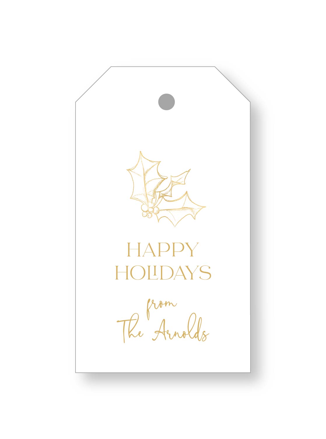 Holiday Gift Tag  |   Gold Holly