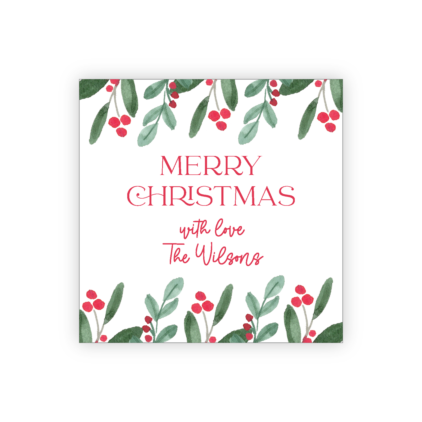Holiday Gift Tag or Sticker    |    Holly Leaf II