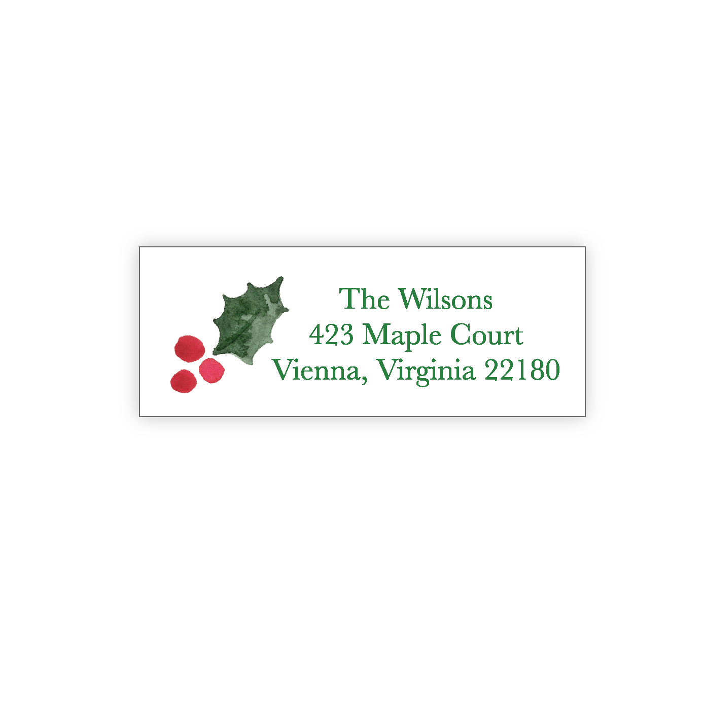 Holly Leaf Address Label