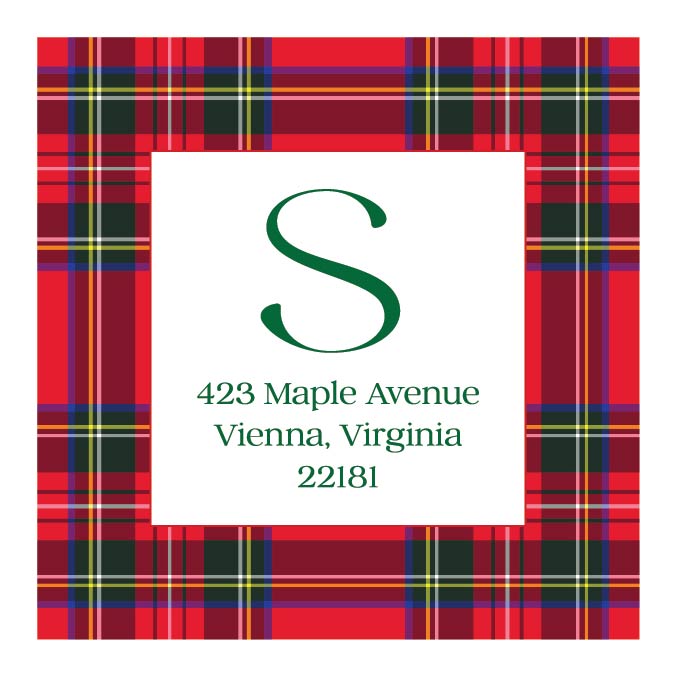 Holiday Address Label   |   Tis the Season Red Plaid