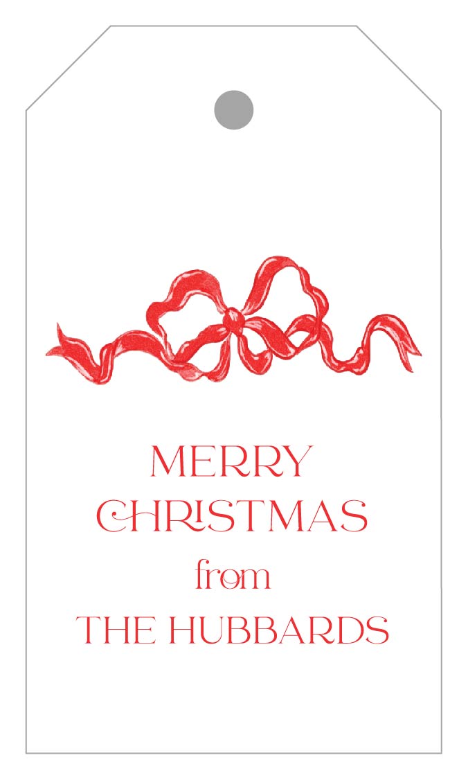 Holiday Gift Tag     |    Red Bow