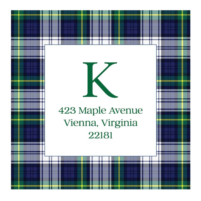 Holiday Address Label   |   Tis the Season Blue Plaid