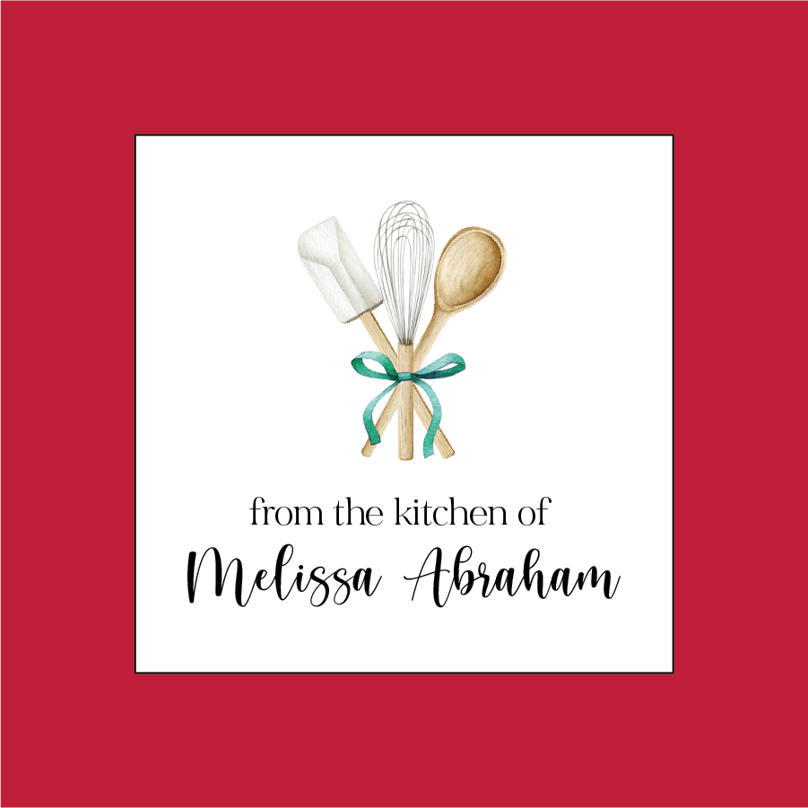 Holiday Gift Tag or Sticker  |   Kitchen Spoons