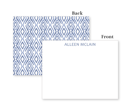 Flat Notecard    |    Blue Ikat